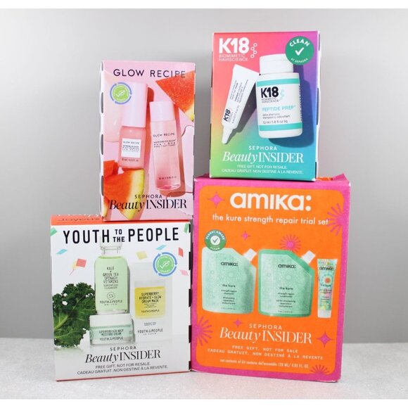 Sephora Beauty Insider Bundle 4 Kits - K18 Glow Recipe amika Youth People NEW